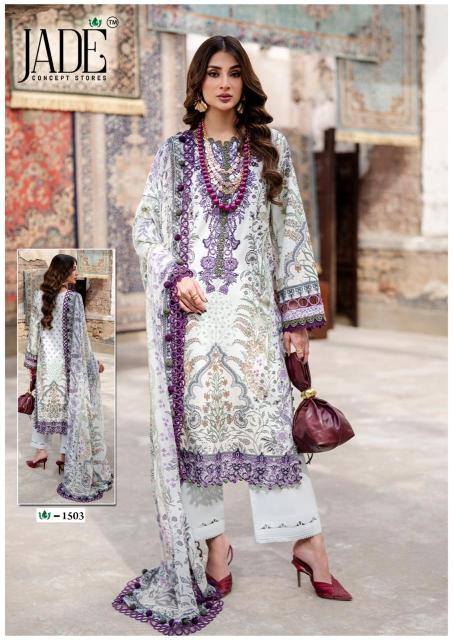 Jade crimson vol-15 karachi wholesale punjabi dress materials  - wholesale export